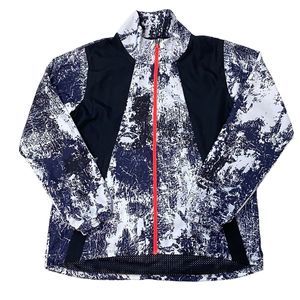 Under Armour UA Run Jacket Women's Large Blue White Windbreaker Running Walking